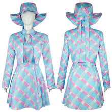 Load image into Gallery viewer, Women and Kids Barbie Costumes Barbie Blue Houndstooth Cosplay Set