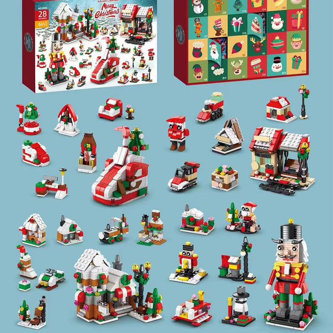 The nutcracker Santa Claus Christmas sleigh DIY Building Block Dest Decoration Christmas Gift