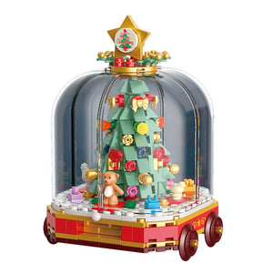 Christmas Train and Christmas Tree DIY Building Block Dest Decoration Christmas Gift
