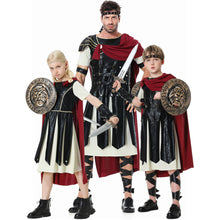 Load image into Gallery viewer, Spartan Warrior Costume Ancient Rome Gladiator Fighter Cosplay Full Suits for Men and Kids