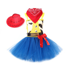 Load image into Gallery viewer, Kids Girl Toy Story Costume Jessie Dress with Hat Set Birthday Party Cosplay Outfit Suit for Halloween