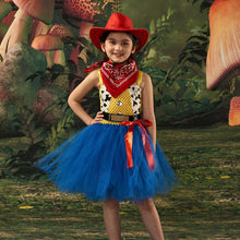 Load image into Gallery viewer, Kids Girl Toy Story Costume Jessie Dress with Hat Set Birthday Party Cosplay Outfit Suit for Halloween