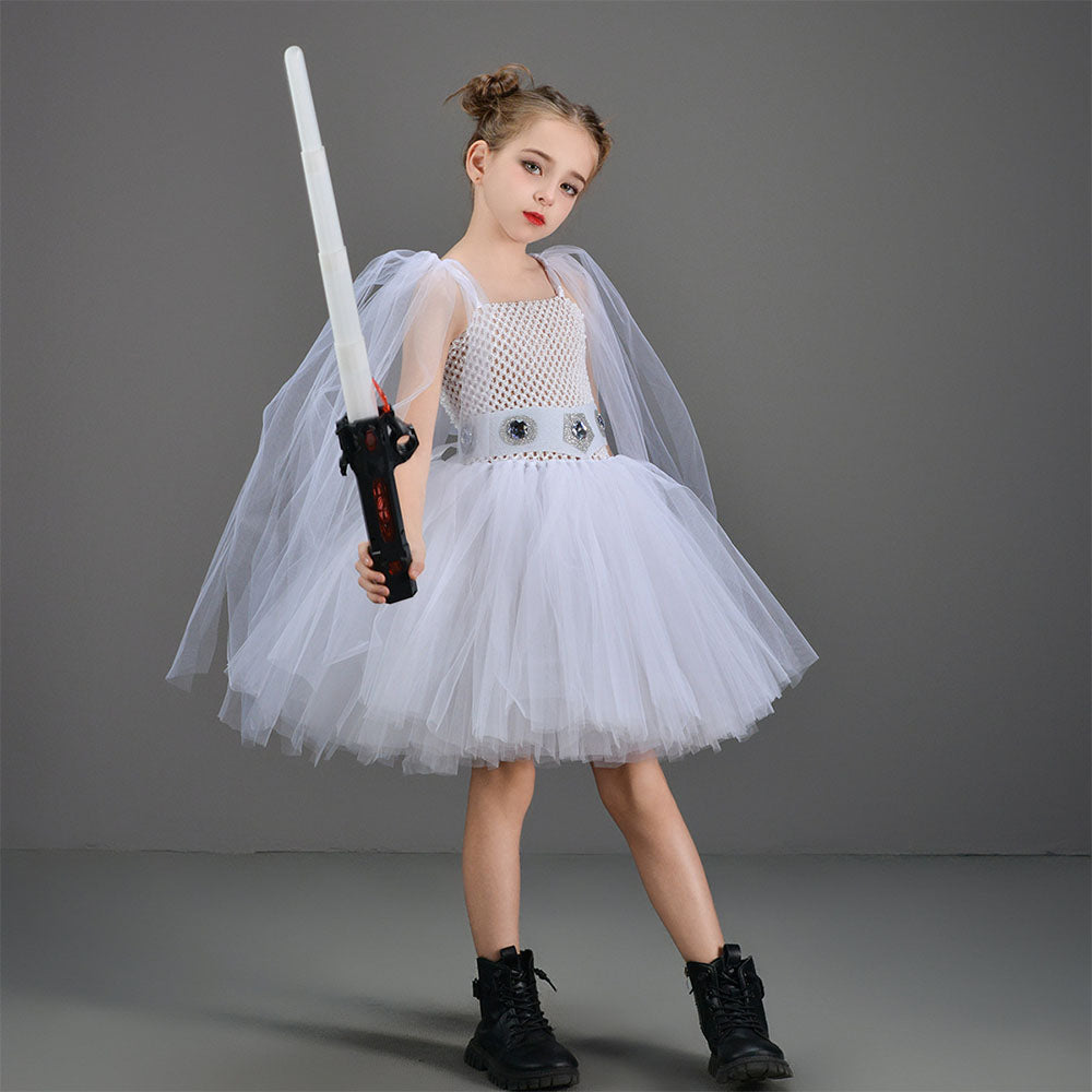 Kids Star Wars Costume Princess Leia Dress Cosplay White Dress for Hal –  Jolly Costume