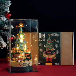 Christmas Tree Music Box Toy DIY Brick Building Block Christmas Gift