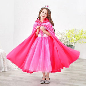 Kids Frozen Snow White Beauty and the Beast Costume Princess Elsa Anna Belle Cosplay Capes Robe