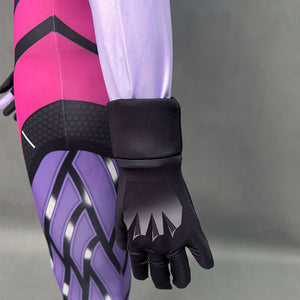 Overwatch Costume Widowmaker Stretchable Cosplay Jumpsuit with Gloves For Women and Kids