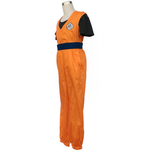 Dragon Ball Costume Son Goku Trainning Orange Suit Chinese Go Letter Cosplay Suit for Men and Kids