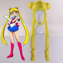Load image into Gallery viewer, Sailor Moon Costume 90cm Sailor moon Tsukino Usagi Wig Heat Resistant Sythentic Hair