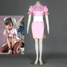 Load image into Gallery viewer, Women and Kids Street Fighter Costume Chun Li Cosplay Pink Fighting Suite Set