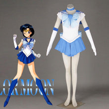 Load image into Gallery viewer, Sailor Moon Costume Sailor Mercury Mizuno Ami Cosplay Full Fight Sets For Women and Kids