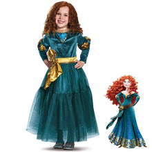 Load image into Gallery viewer, Brave Costume The Princess Merida Cosplay Dress Birthday Party Dress For Kids