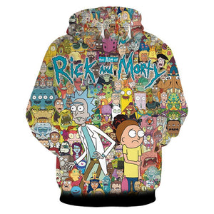 Mens Rick and Morty Hoodies Pullover 3D Printed Sweatshirts