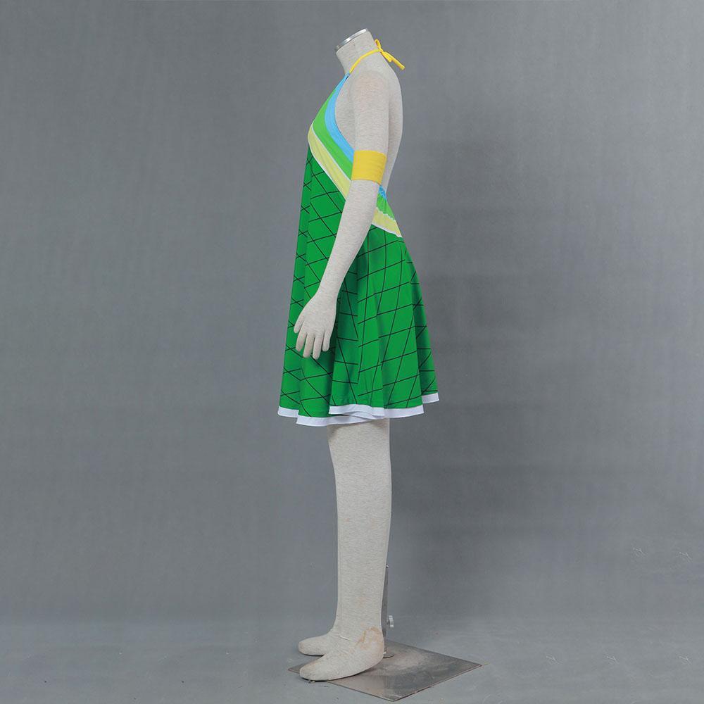 green emerald velvet dress Women and Kids Fairy Tail Costume Wendy Marvell Cosplay Green Sets – Jolly  Costume