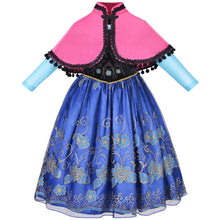 Load image into Gallery viewer, Kids Frozen Costume Princess Anna Cosplay Dress With Accessories and Cape For Girs Birthday and Party