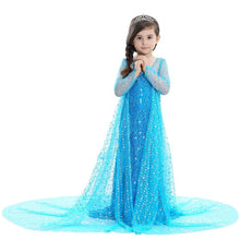 Load image into Gallery viewer, Kids Frozen Costume Princess Elsa Anna Cosplay Maxi Long Dress With Accessories