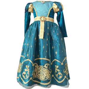 Brave Costume The Princess Merida Cosplay Dress With Belt Birthday Party Dress For Grils