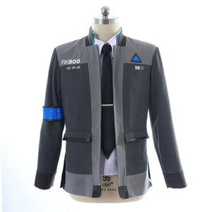 Detroit Becoming Human Connor Cosplay Halloween Costume Jacket + Tie + Shirt