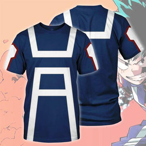 Mens Boku No Hero AcademiaMy Hero Academia Printed Trainning Suit T-Shirt