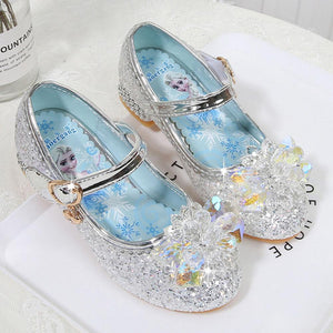 Kids Disney Frozen Costume Princess Elsa Anna Cosplay Crystal Low Heel Shoes