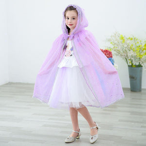 Kids Frozen Snow White Beauty and the Beast Costume Princess Elsa Anna Belle Cosplay Capes Robe