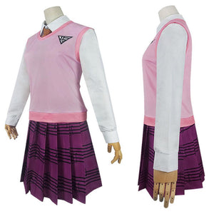 5 PCS Danganronpa Costume Kaede Akamatsu Cosplay Dress Set School Uniform