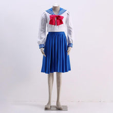 Load image into Gallery viewer, Women and Kids Sailor Moon Costume Sailor Mercury Mizuno Ami Cosplay Autumn School Uniform Sets