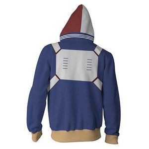 Mens My Hero Academia Printed Zippered Trainning Suit Hoodie Sweatshirt