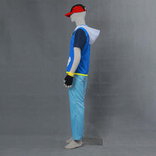 Load image into Gallery viewer, Men and Kids Pokemon Costume Trainer Ash Ketchum Cosplay Hoodie Full Sets