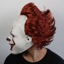 Load image into Gallery viewer, LED Light Joker Pennywise Mask Stephen King It Chapter Cosplay Latex Masks