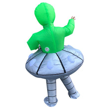 Load image into Gallery viewer, UFO Green Alien Inflatable Cosplay Costume Blow Up Suit Halloween party For Adults