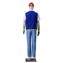 Load image into Gallery viewer, Men and Kids Pokemon Costume Trainer Ash Ketchum Cosplay Full Sets