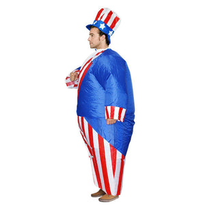 Inflatable Uncle Sam Cosplay Costume Halloween Christmas Party For Adults
