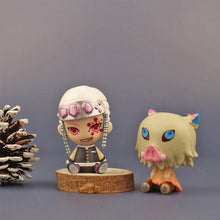 Load image into Gallery viewer, 10Pcs Demon Slayer Figure Kamado Tanjirou Kamado Nezuko Figure Sitting Cute Chibi Toys
