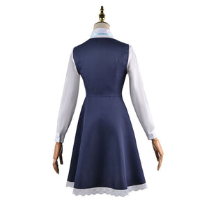 Women Spy x Family Costume Anya Forger Cosplay Navy Dress with Headdress and Stockings