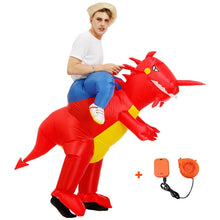 Load image into Gallery viewer, Inflatable Dinosaur Costume T-Rex Dino Rider Outfit Halloween Cosplay Blow Up Costume For Adults