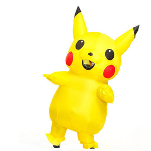 Inflatable Pikachu Cosplay Costume Blow Up Suit Halloween Christmas Party For Adults and Kids