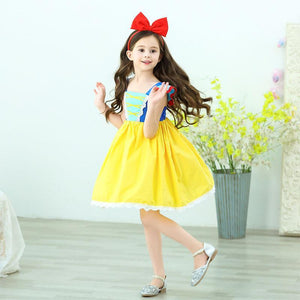 Princess Snow White Costume Summer Dress With Accessories For Girls Party