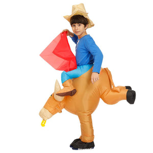 Inflatable Horse Bull Unicorn Cosplay Costume Halloween Christmas Party For Kids