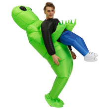 Load image into Gallery viewer, Green Alien Inflatable Cosplay Costume Funny Blow Up Suit Halloween party For Adults and Kids