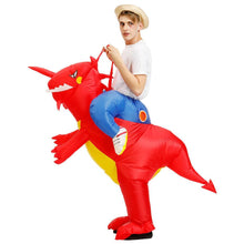 Load image into Gallery viewer, Inflatable Dinosaur Costume T-Rex Dino Rider Outfit Halloween Cosplay Blow Up Costume For Adults