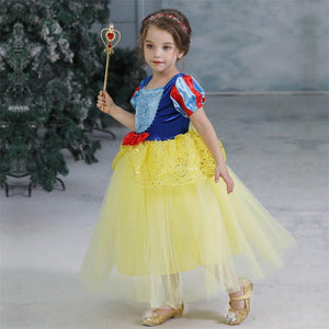 Snow White Costume Princess Costumes Puff Sleeve Dress With Accessories For Kids