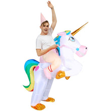 Load image into Gallery viewer, Inflatable Rainbow Tail Unicorn Cosplay Costume Halloween Christmas Party For Adults and Kids