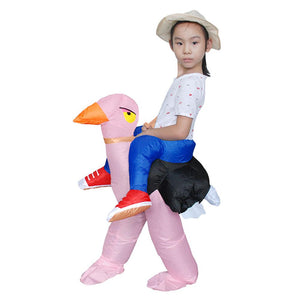 Inflatable Ostrich Rider Cosplay Costume Blow Up Suit Halloween Christmas Party For Adults