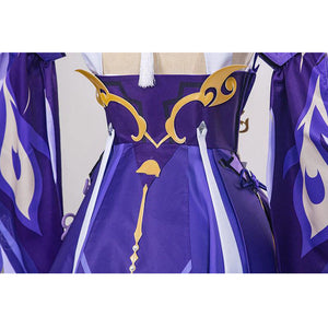 Genshin Impact Costume Keqing Cosplay Full Set Halloween Costume For Women