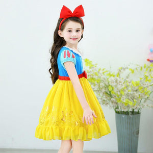 Princess Costume Snow White Summer Dress With Accessories For Toddler Girls Party