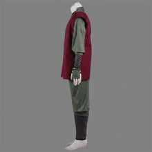Load image into Gallery viewer, Burgundy Red Sleeveless Haori Coat with Gold Circles and Green Kimono Tunic Mesh Pants Cosplay Outfit