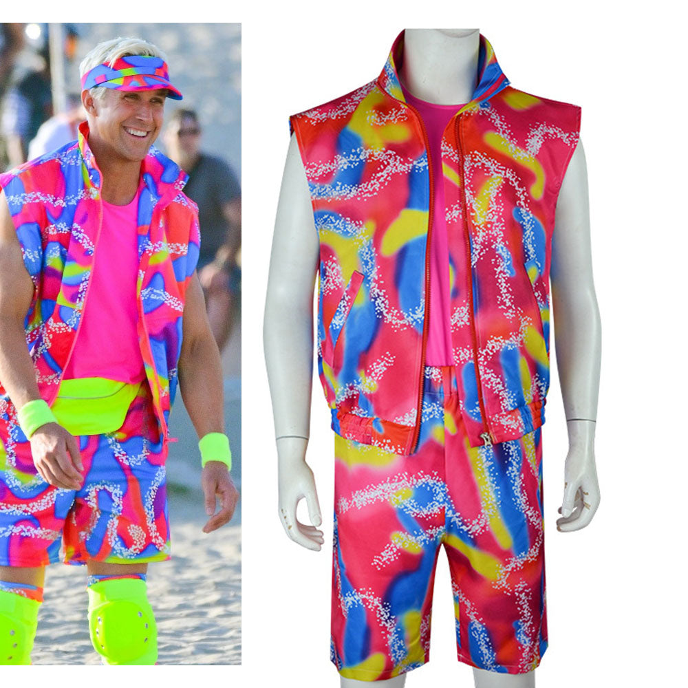 Men and Kids Barbie Costumes Ken Roller Skating Sports Cosplay Set