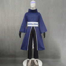 Load image into Gallery viewer, Anime Halloween Costumes High Collar Blue Robe Ninja Assassin Costume Full Set Cosplay Outfit for Men and Kids