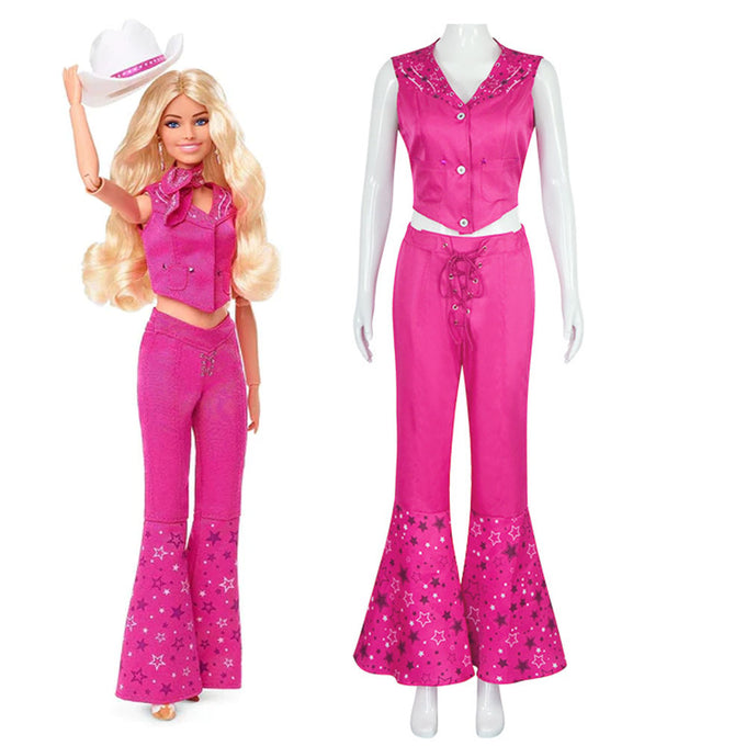 Women and Kids Barbie Costumes Barbie Cosplay Pink 2PCS