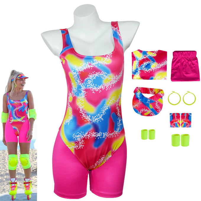 Women and Kids Barbie Costumes Barbie Roller Skating Sports Cosplay Set